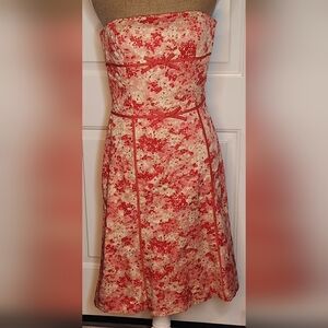 Ann Taylor Floral Sleeveless Pink and White Dress Size 4